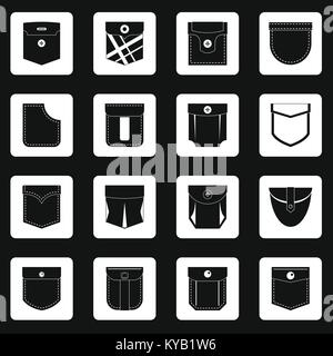Pocket types icons set in flat style Stock Vector Image & Art - Alamy