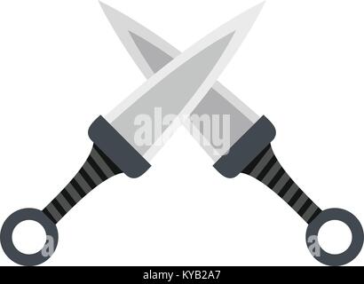 Steel throwing knives icon flat isolated on white background vector illustration Stock Vector