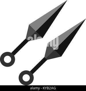 Kunai, ninja weapon icon flat isolated on white background vector illustration Stock Vector