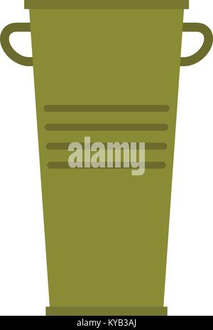 Green garbage tank with handles icon flat isolated on white background vector illustration Stock Vector