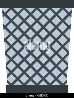 Wire metal bin icon flat isolated on white background vector illustration Stock Vector