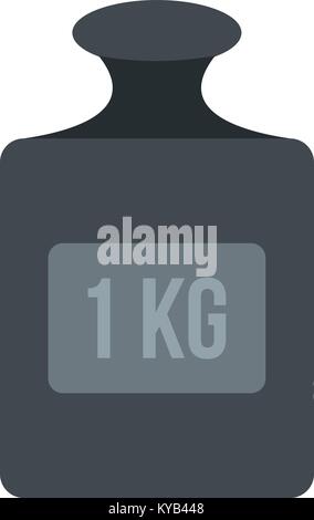 Weight 1 kg icon flat isolated on white background vector illustration Stock Vector
