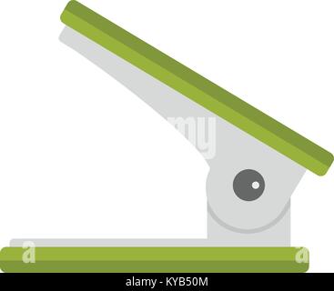 Green office hole punch icon flat isolated on white background vector illustration Stock Vector