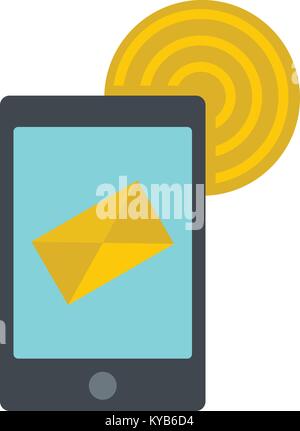 Smart phone sending email icon isolated Stock Vector