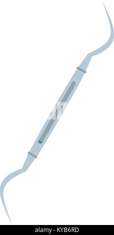 Steel dentists hook probe icon isolated Stock Vector