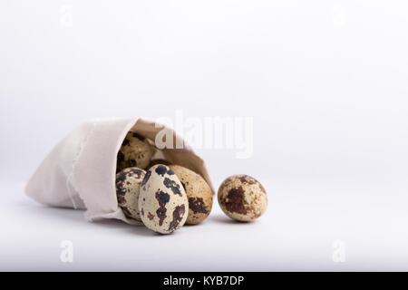 quail eggs isolated on a white background Stock Photo