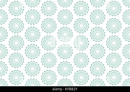 Simple green vector seamless pattern with circular geometric shapes, isolated on white background Stock Vector