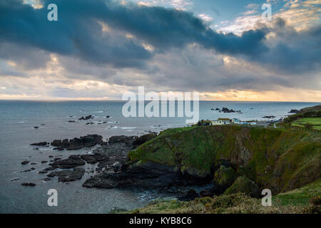 A winter sunset at Lizard Point, the southernmost point on the British mainland in Cornwall, England, UK Stock Photo