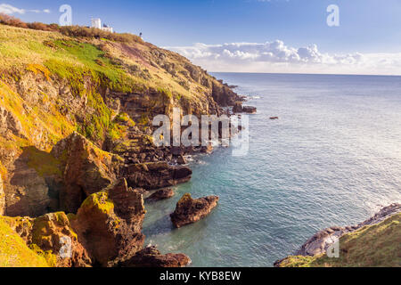 Lizard lighthouse and Polbream Cove from Lizard Point - the ...