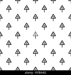Slippery when wet road sign pattern vector Stock Vector