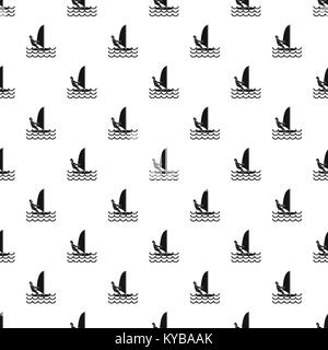 Man on windsurf pattern vector Stock Vector