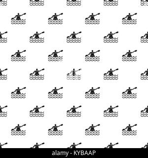 Male athlete in a canoe pattern vector Stock Vector