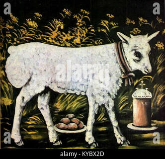 Niko Pirosmani. ''God's Lamb''. Oil on oil-cloth, 55x61 cm. The State Museum of Fine Arts of Georgia, Tbilisi Stock Photo