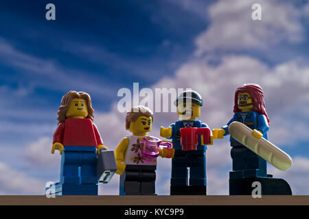 Family of Lego people minifigures Stock Photo