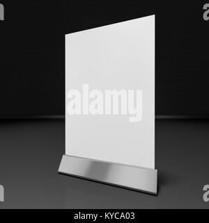 Table Tent isolated on black background. 3D rendering Stock Photo