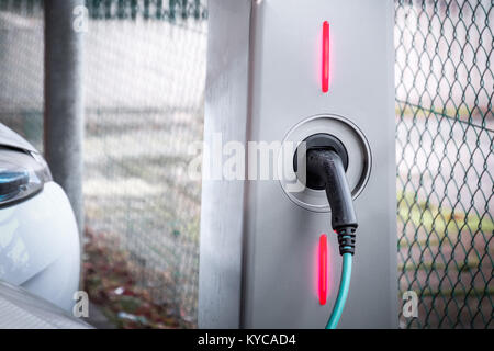 charging station electric car motor ecologically sustainable transportation Stock Photo