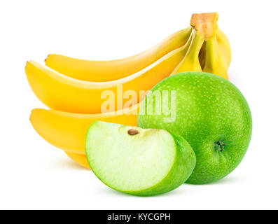 Apple and banana isolated on white background Stock Photo