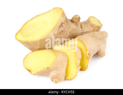 Fresh ginger root isolated on white background Stock Photo