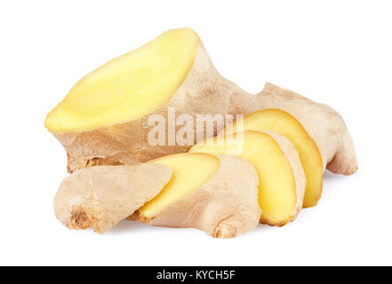 Ginger root isolated on white background Stock Photo