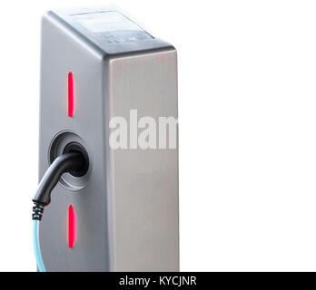 charging station isolated electric car power suppy plug red ligh Stock Photo