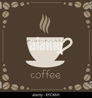 Sign of coffee on brown background. Eps 10 Stock Vector