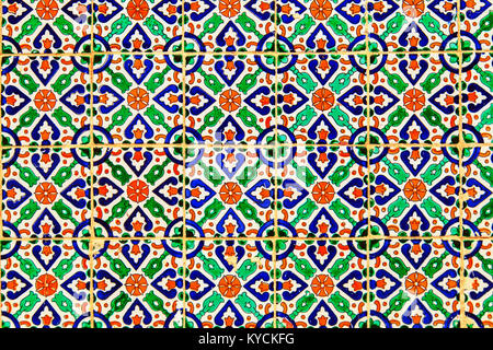 Gorgeous seamless patchwork pattern from colorful Tunisian tiles. Stock Photo