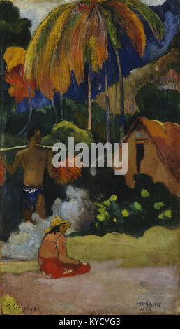 Paul Gauguin - Landscape in Tahiti (Mahana Maà) - Google Art Project Stock Photo