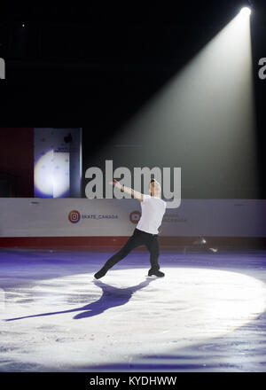 Vancouver, British Columbia, Canada. 14th Jan, 2018. PATRICK CHAN performs at the exhibition gala during the 2018 Canadian Tire National Figure Skating Championships at Doug Mitchell Thunderbird Sports Centre on January 14, 2018 in Vancouver, BC, Canada. Credit: Andrew Chin/ZUMA Wire/ZUMAPRESS.com/Alamy Live News Stock Photo