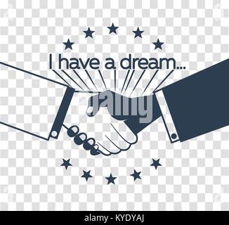 silhouette on the holiday - Martin Luther King Day. Icon MLK day in the linear style Stock Vector