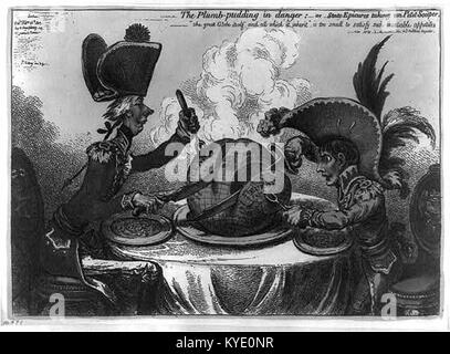 The Plumb-pudding in danger, or, State epicures taking un petit souper LCCN2001695072 Stock Photo