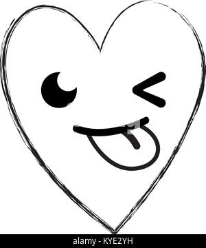 figure funny heart passion kawaii character Stock Vector Image & Art ...