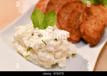 Italy Piedmont Mousse Of Tomini Cheese and Ricotta cheese Stock Photo