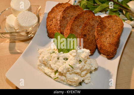 Italy Piedmont Mousse Of Tomini Cheese and Ricotta cheese Stock Photo