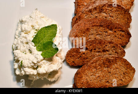 Italy Piedmont Mousse Of Tomini Cheese and Ricotta cheese Stock Photo