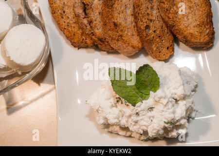 Italy Piedmont Mousse Odf Tomini Cheese and Ricotta cheese Stock Photo