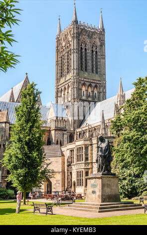 Lincoln Cathedral, in the old town, is a historic Anglican cathedral in Lincoln in England Stock Photo
