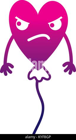 silhouette cute angry heart kawaii cartoon Stock Vector Image & Art - Alamy