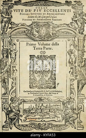 Vasari - Le vite de’ piu eccellenti pittori, scultori, et architettori, 3-1, 1568 (page 5 crop) Stock Photo
