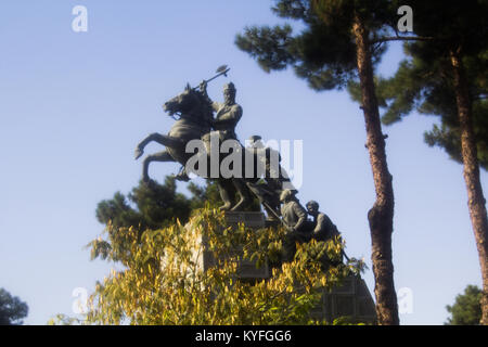 Image of the Statue of Nadir Shah One of the main leaders of the Persian Empire, t is a statue of the Shah and is riding his horse And he was succeede Stock Photo