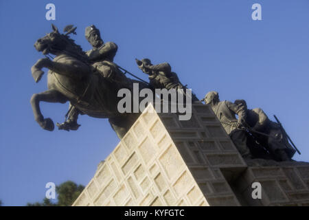 Image of the Statue of Nadir Shah One of the main leaders of the Persian Empire, t is a statue of the Shah and is riding his horse And he was succeede Stock Photo