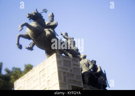 Image of the Statue of Nadir Shah One of the main leaders of the Persian Empire, t is a statue of the Shah and is riding his horse And he was succeede Stock Photo