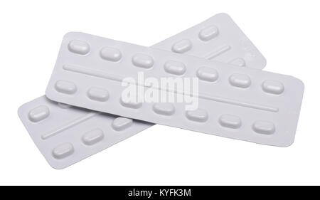 One month supply of tablets in blister packs Stock Photo