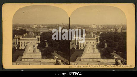 White House & Capitol from War Dep't, Washington, D.C, by Bonine, R. (Robert K.) Stock Photo