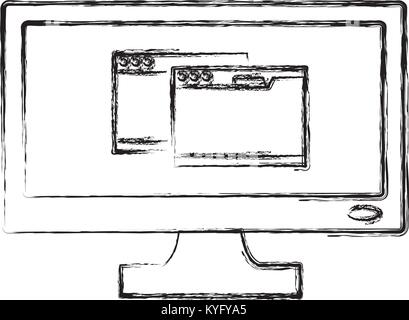 Computer screen on Stock Vector