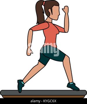 Woman running cartoon Stock Vector
