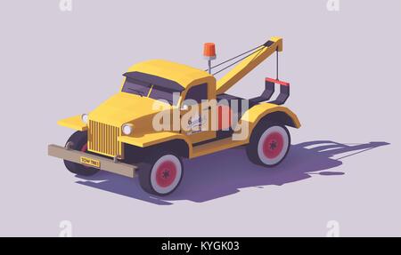 Vector low poly tow truck Stock Vector