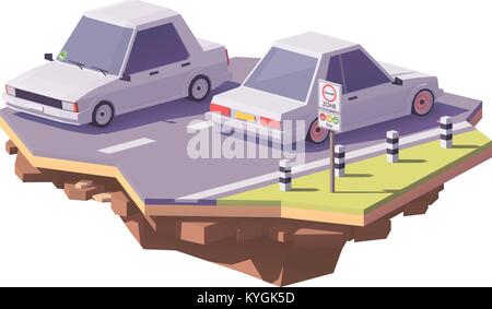 Vector low poly low-emission zone illustration Stock Vector