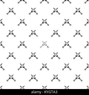 Crossed japanese daggers pattern vector Stock Vector