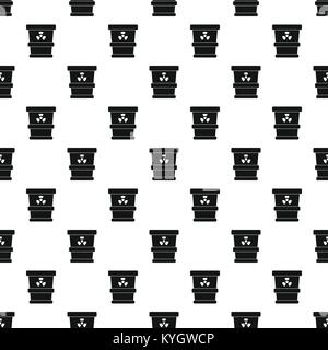 Trashcan containing radioactive waste pattern Stock Vector