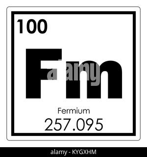 Fermium chemical element periodic table science symbol Stock Photo